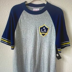 Galaxy By Harvic Kids Tee - Gray with Navy Sleeves